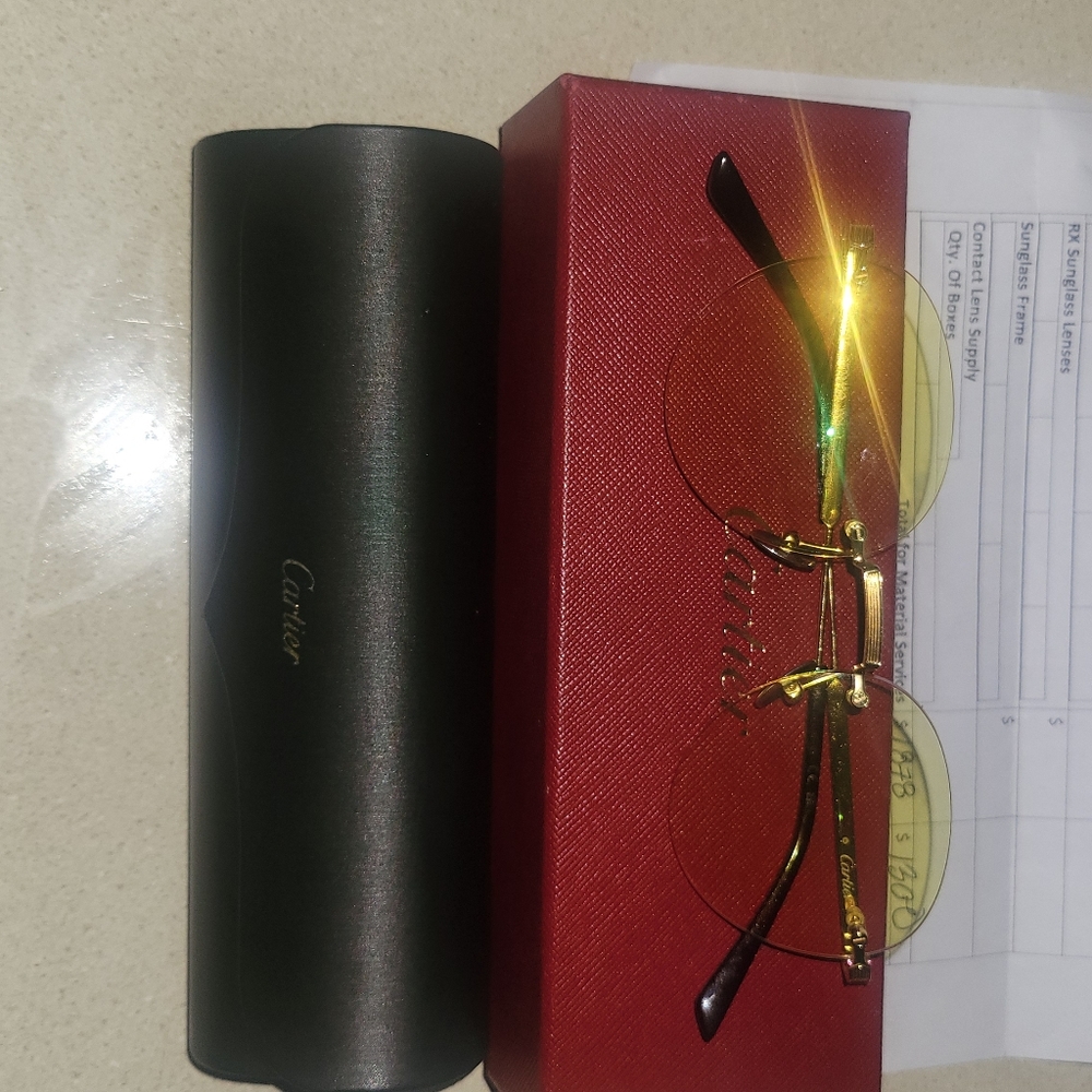 Cartiar glasses!! With yellow frame!!